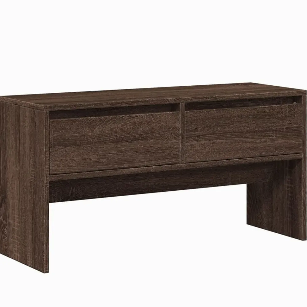 vidaXL Bancos-Muebles de recibidor 4 piezas madera de ingeniería marrón roble