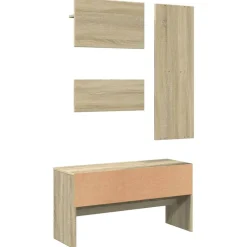 vidaXL Muebles de recibidor 4 piezas madera de ingeniería Roble Sonoma Best