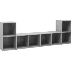 vidaXL Muebles de salón 4 pzas madera ingeniería gris hormigón Gris hormig&oacute;n Hot