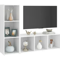 vidaXL Muebles Tv-Muebles de salón 2 piezas madera ingeniería 107x35x37 cm