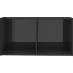 vidaXL Muebles Tv-Muebles de salón 2 piezas madera de ingeniería gris brillo