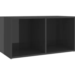 vidaXL Muebles Tv-Muebles de salón de pared 2 pzas madera ingeniería gris brillo