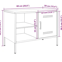 vidaXL Muebles de TV 2 piezas acero oliva 68x39x50,5 cm Verde Clearance