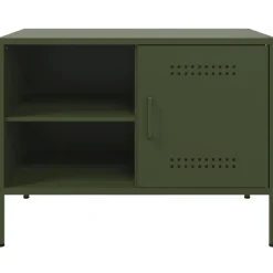 vidaXL Muebles de TV 2 piezas acero oliva 68x39x50,5 cm Verde Clearance
