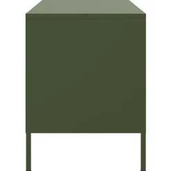 vidaXL Muebles de TV 2 piezas acero oliva 68x39x50,5 cm Verde Clearance