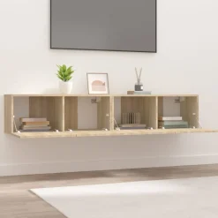 vidaXL Muebles Tv-Muebles de TV 2 uds madera ingeniería 80x30x30 cm