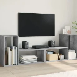 vidaXL Muebles Tv-Muebles de TV 2 uds madera ingeniería gris hormigón 75x30x50 cm