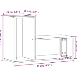 vidaXL Muebles Tv-Muebles de TV 2 uds madera ingeniería gris hormigón 75x30x50 cm