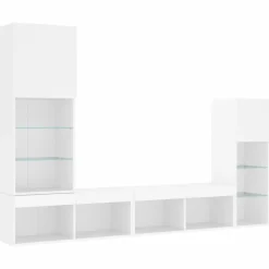 vidaXL Muebles Tv-Muebles de TV de pared con LED 4 pzas madera ingeniería