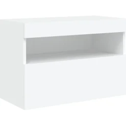 vidaXL Muebles de TV de pared con LED 6 pzas madera ingeniería Blanco Outlet