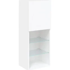 vidaXL Muebles de TV de pared con LED 6 pzas madera ingeniería Blanco Outlet