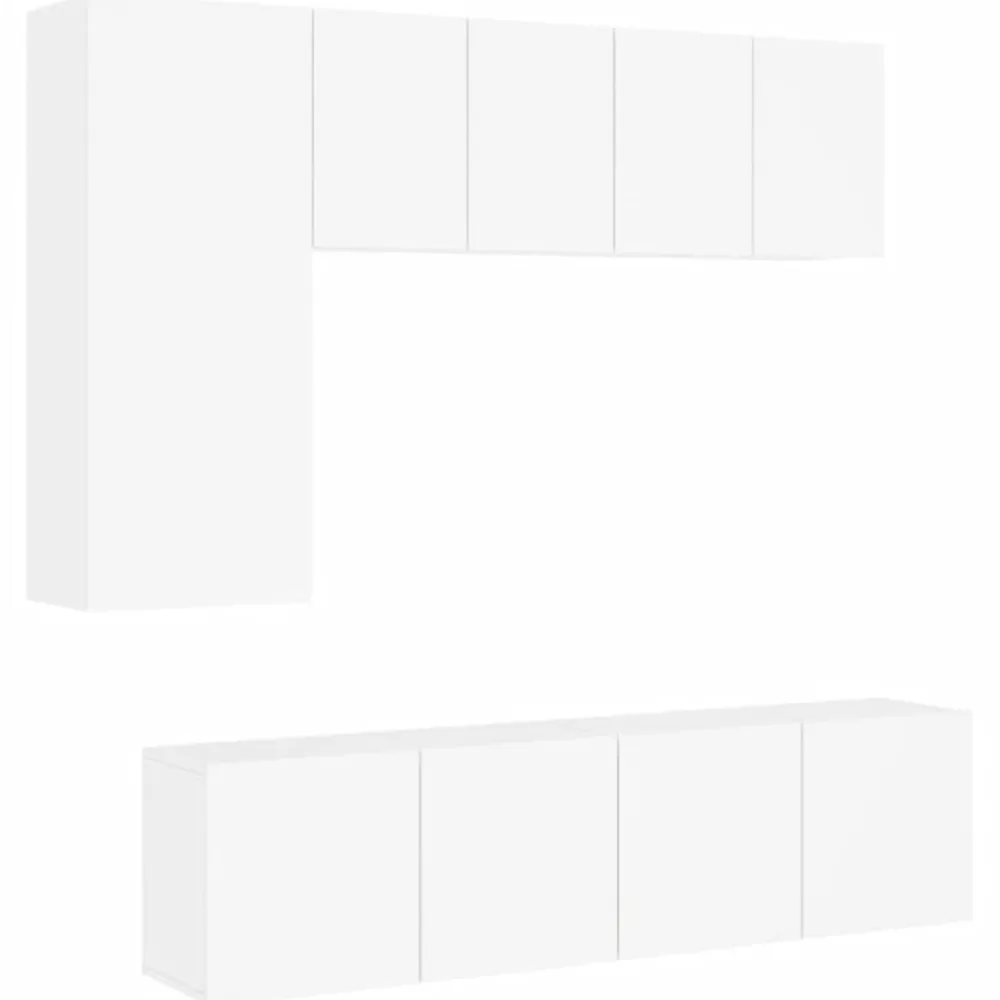 vidaXL Muebles Tv-Muebles de TV de pared 5 piezas madera de ingeniería