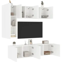 vidaXL Muebles Tv-Muebles de TV de pared 5 piezas madera de ingeniería