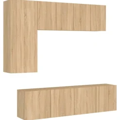 vidaXL Muebles Tv-Muebles de TV de pared 5 pzas madera de ingeniería