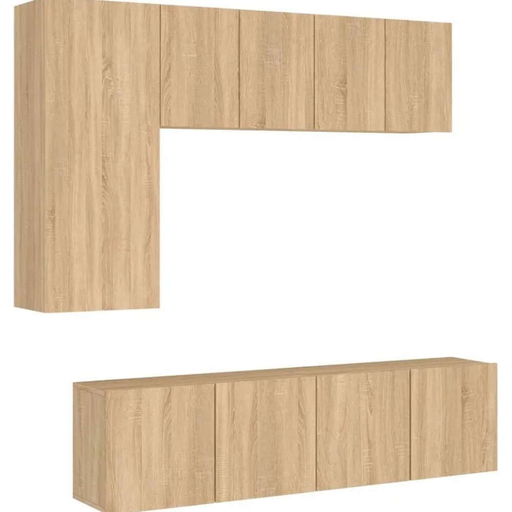 vidaXL Muebles Tv-Muebles de TV de pared 5 pzas madera de ingeniería