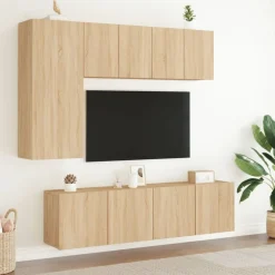 vidaXL Muebles Tv-Muebles de TV de pared 5 pzas madera de ingeniería