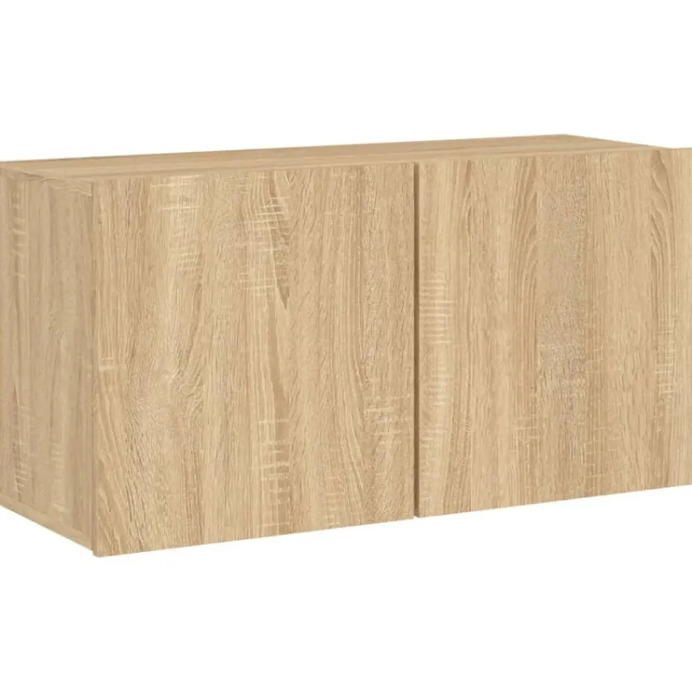 vidaXL Muebles Tv-Muebles de TV de pared 5 pzas madera de ingeniería