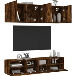 vidaXL Muebles Tv-Muebles de TV de pared 5 pzas madera ingeniería