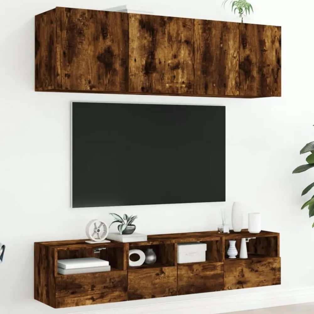 vidaXL Muebles Tv-Muebles de TV de pared 5 pzas madera ingeniería