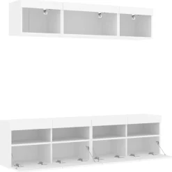vidaXL Muebles Tv-Muebles de TV de pared con LED 5 pzas madera ingeniería