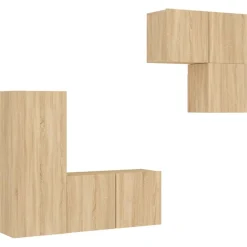 vidaXL Muebles Tv-Muebles de TV de pared 4 pzas madera de ingeniería