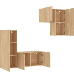 vidaXL Muebles Tv-Muebles de TV de pared 4 pzas madera de ingeniería