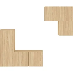 vidaXL Muebles Tv-Muebles de TV de pared 4 pzas madera de ingeniería