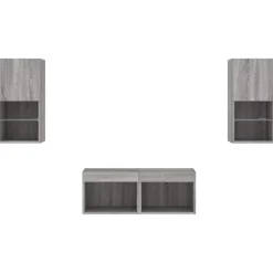 vidaXL Muebles Tv-Muebles de TV de pared con luces LED 4 piezas