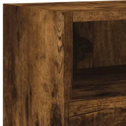 vidaXL Muebles de TV de pared 4 pzas madera ingeniería Roble ahumado New