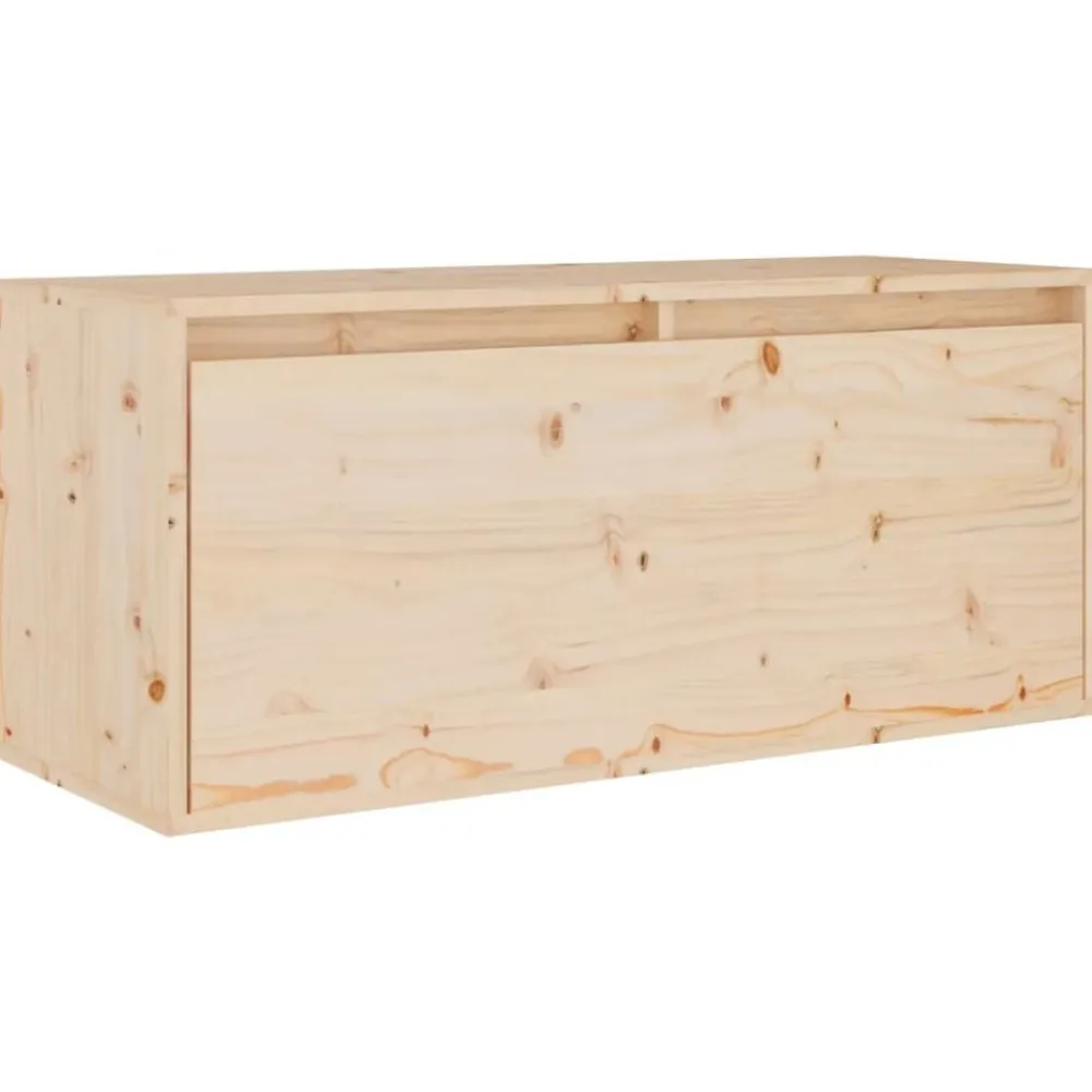 vidaXL Muebles para TV 6 piezas madera maciza de pino Natural Sale
