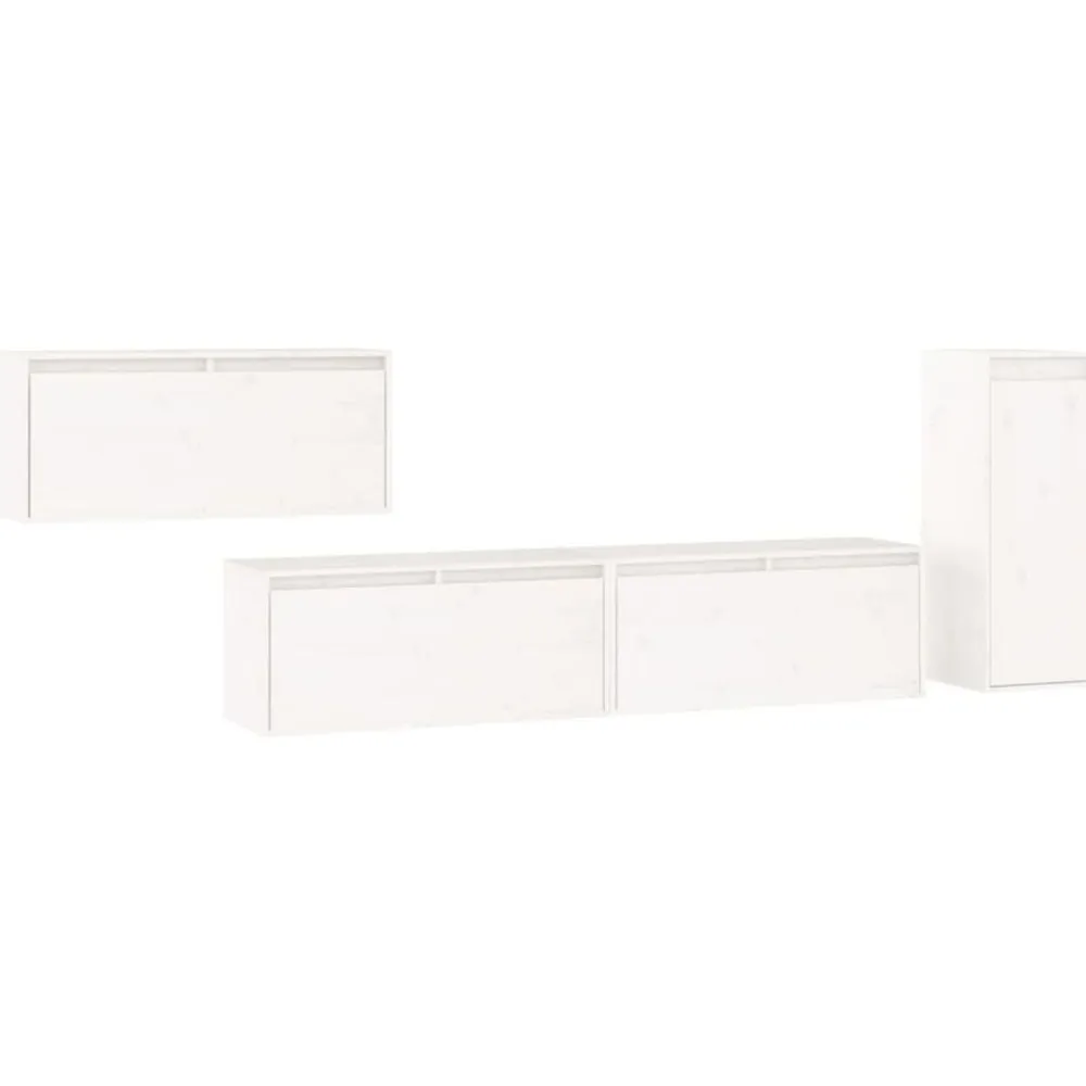 vidaXL Muebles Tv-Muebles para TV 4 piezas madera maciza de pino