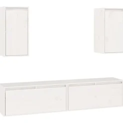 vidaXL Muebles Tv-Muebles para TV 4 piezas madera maciza de pino