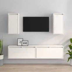 vidaXL Muebles Tv-Muebles para TV 4 piezas madera maciza de pino