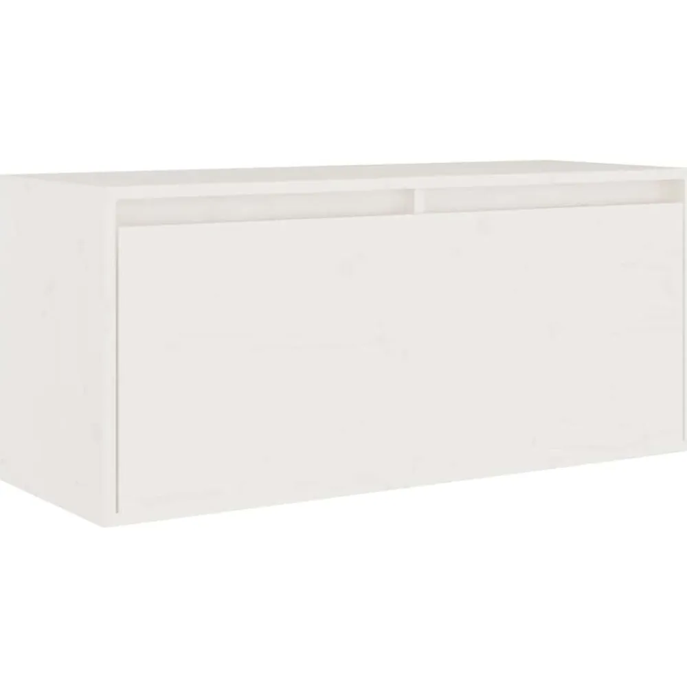 vidaXL Muebles para TV 4 piezas madera maciza de pino Blanco Outlet