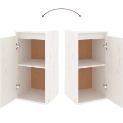 vidaXL Muebles para TV 4 piezas madera maciza de pino Blanco Outlet