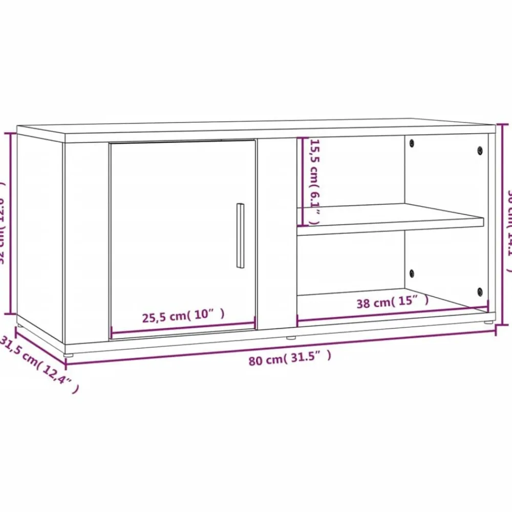 vidaXL Muebles Tv-Muebles para TV 2 uds madera blanco brillo 80x31,5x36 cm