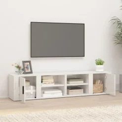 vidaXL Muebles Tv-Muebles para TV 2 uds madera blanco brillo 80x31,5x36 cm