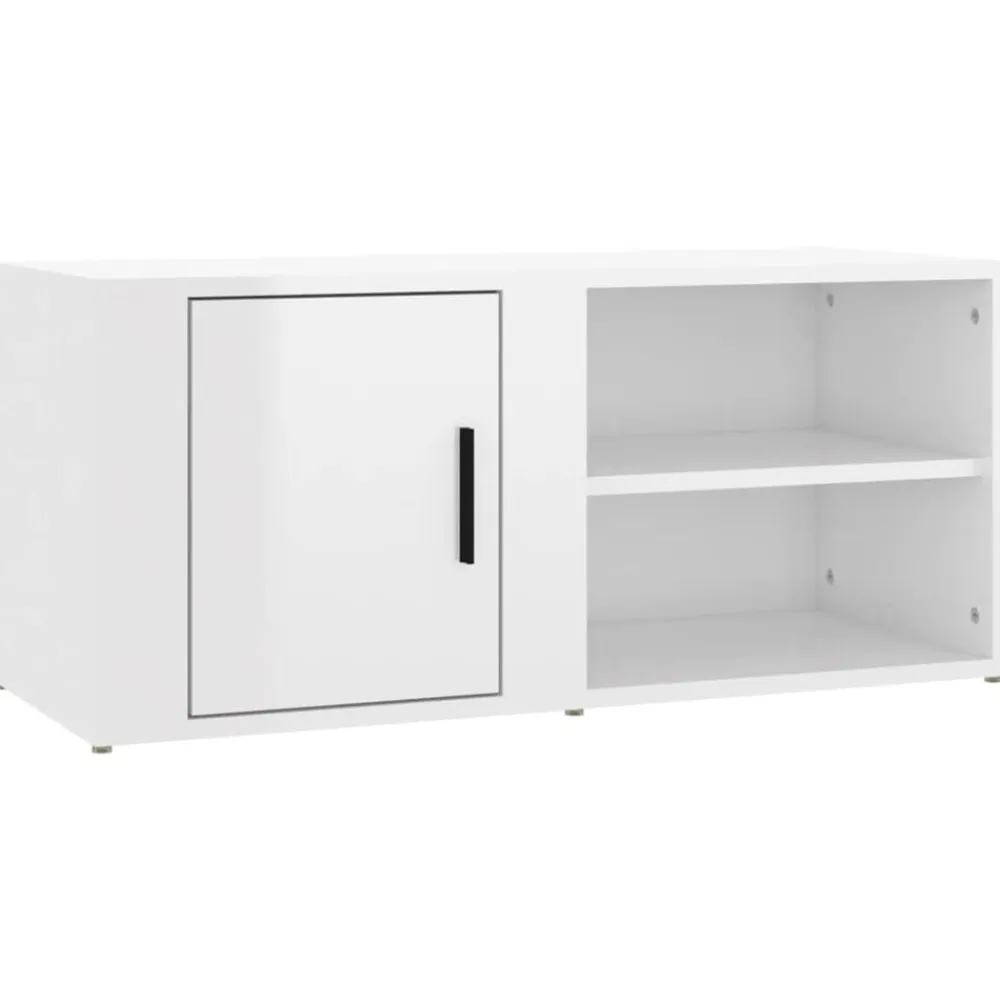 vidaXL Muebles Tv-Muebles para TV 2 uds madera blanco brillo 80x31,5x36 cm