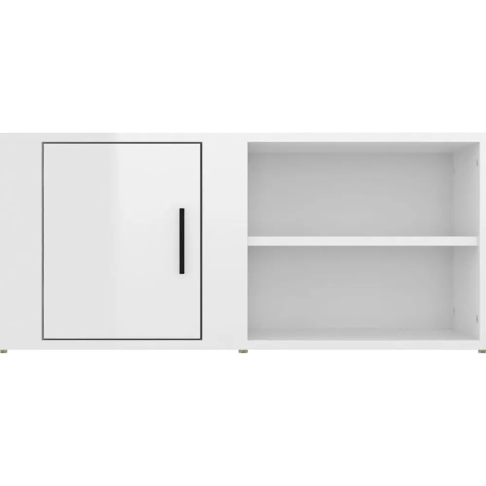 vidaXL Muebles Tv-Muebles para TV 2 uds madera blanco brillo 80x31,5x36 cm