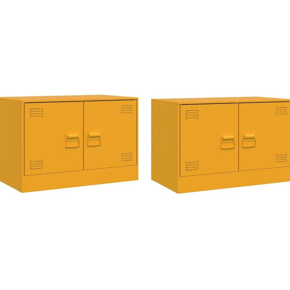 vidaXL Muebles Tv-Muebles para TV 2 unidades acero 67x39x44 cm