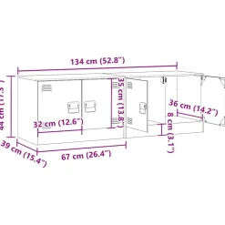 vidaXL Muebles Tv-Muebles para TV 2 unidades acero 67x39x44 cm