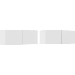 vidaXL Muebles para TV 2 uds madera de ingeniería 80x30x30 cm Blanco New