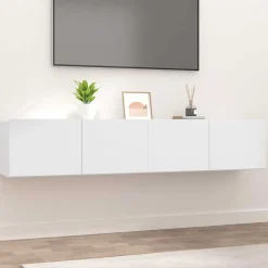 vidaXL Muebles para TV 2 uds madera de ingeniería 80x30x30 cm Blanco New