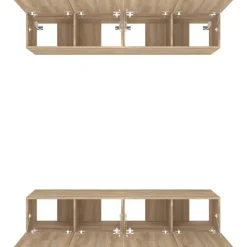 vidaXL Muebles TV 4 uds madera contrachapada 80x30x30 cm Roble Sonoma Hot
