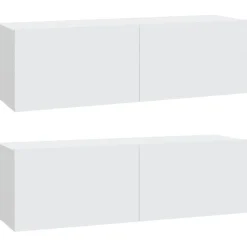 vidaXL Muebles Tv-Muebles TV de pared 2 uds madera ingeniería 100x30x30 cm