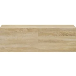 vidaXL Muebles Tv-Muebles TV de pared 2 uds madera ingeniería roble 100x30x30 cm