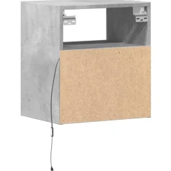 vidaXL Muebles TV de pared luces LED 2 uds gris hormigón 41x31x45 cm Gris hormig&oacute;n Sale