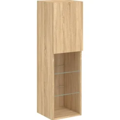 vidaXL Muebles TV pared con LED 5 pzas madera ingeniería Roble Sonoma Online