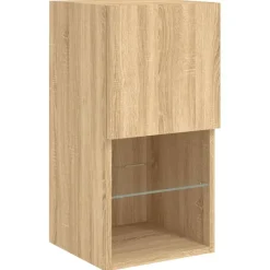 vidaXL Muebles TV pared con LED 6 pzas madera ingeniería Roble Sonoma Sale