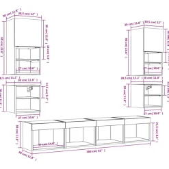 vidaXL Muebles Tv-Muebles TV pared con LED 8 pzas madera ingeniería